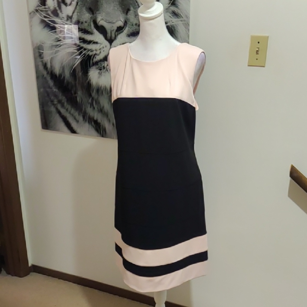 Tommy Hilfiger Black and Pink Sleeveless Dress